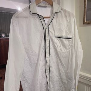 Ami Contrast Trim Cotton Poplin White Shirt